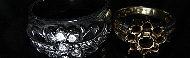 フローラルクロスリング、クロスダイヤパヴェプラス4