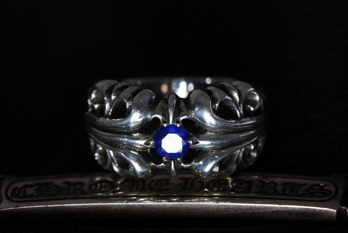 クロムハーツ、K&Tリング１ブルーサファイヤ新品製作