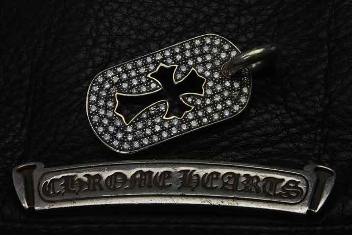 クロムハーツドッグタグ、SM、CHクロスダイヤパヴェカスタム