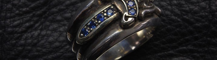 クロムハーツ　ダガーリング　ブルーサファイヤカスタム