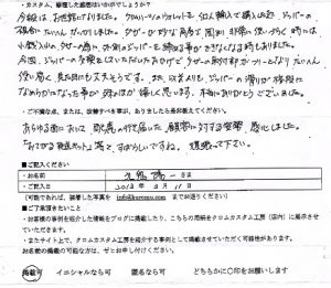 九鬼陽一さまの感想です