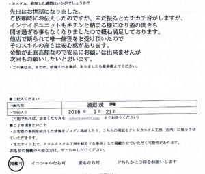 渡辺 茂さまの感想です