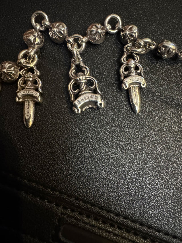 ウォレットチェーンS925 daggerクロスボールチェーンヴィンテージ ダガー ウォレットチェーンS925 刻印daggerクロスボールチェーンヴィンテージ