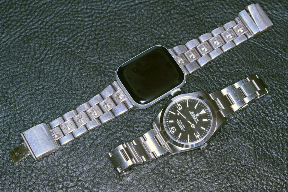 クロムハーツのアップルウォッチバンドとロレックス 施工前