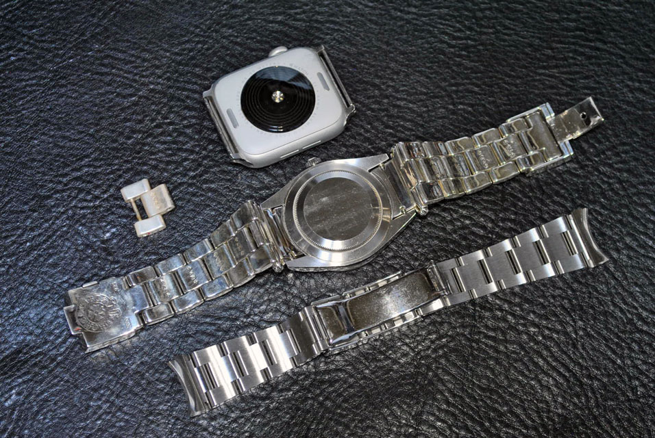 クロムハーツアップルウォッチバンドをロレックスへ装着 カスタム完成