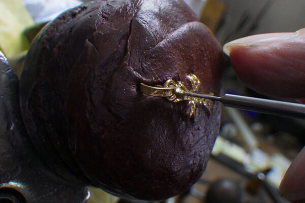 クロムハーツ 22K ベビーファット（パヴェダイヤ）爪修理｜潰れた爪の修復工程・費用/納期