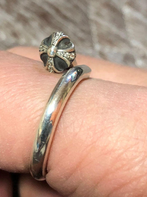 クロムハーツ ネイルクロスボールリング うれしく 15号 czダイヤ【今  